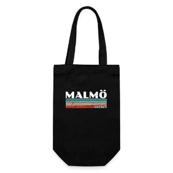 Malmö Sweden Vintage Schweden Retro Schwede - Geschenkbeutel für Flaschen - Schwarz - Vorne