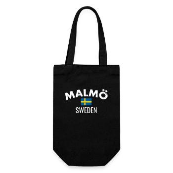 Malmö Suède Vintage Suède drapeau suédois - Sac à bouteille - noir - Devant