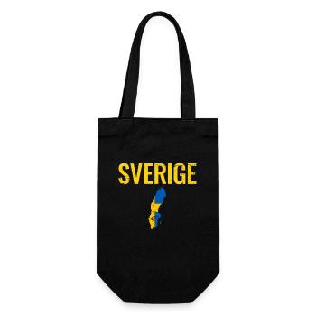 Sverige Vintage Schweden Karte Flagge Schwede - Geschenkbeutel für Flaschen - Schwarz - Vorne