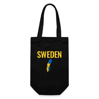 Suède Suède Carte Suède Drapeau Suède Suède - Sac à bouteille - noir - Devant