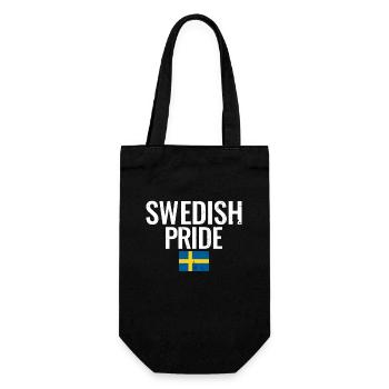 Swedish Pride Vintage Schweden Flagge Schwede - Geschenkbeutel für Flaschen - Schwarz - Vorne