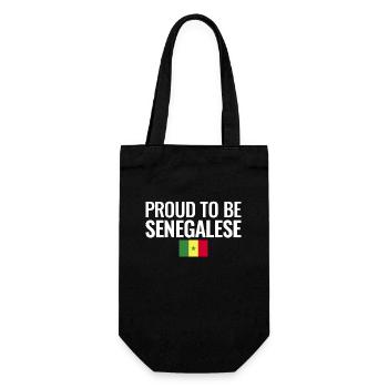 Proud To Be Senegalese Senegal Flagge - Geschenkbeutel für Flaschen - Schwarz - Vorne