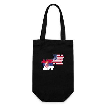 Serbie États-Unis Drapeau Serbe américain - Sac à bouteille - noir - Devant