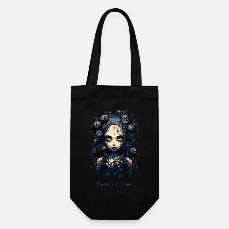 Fille gothique disant que la normalité est une illusion - Sac à bouteille - noir