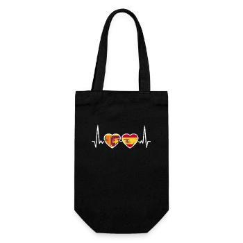 Sri Lanka Spain Vintage Heartbeat Flag - Gift Bag for Bottles - black - Front
