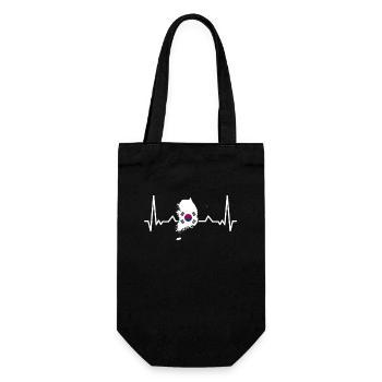 South Korea Heartbeat Card South Korean Flag - Gift Bag for Bottles - black - Front