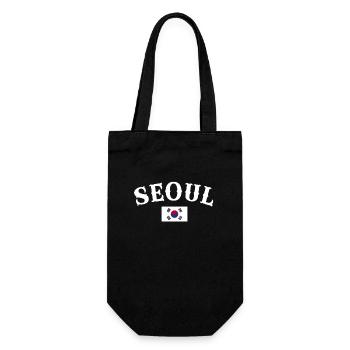 Seoul Südkorea Südkoreanische Flagge Koreaner - Geschenkbeutel für Flaschen - Schwarz - Vorne