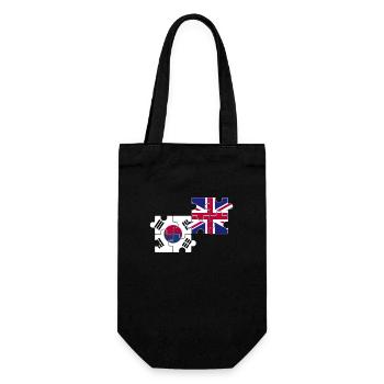 South Korea UK Flag British Korean - Gift Bag for Bottles - black - Front