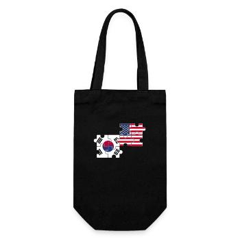 Südkorea USA Flagge Amerikaner Koreaner - Geschenkbeutel für Flaschen - Schwarz - Vorne