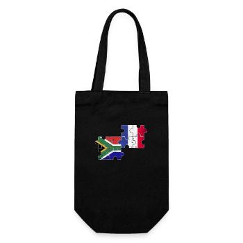 Südafrika Frankreich Vintage Flagge Südafrikaner - Geschenkbeutel für Flaschen - Schwarz - Vorne