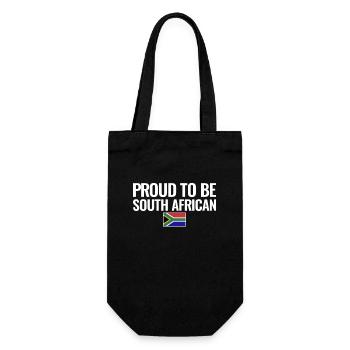 Proud To Be South African Südafrika Flagge - Geschenkbeutel für Flaschen - Schwarz - Vorne
