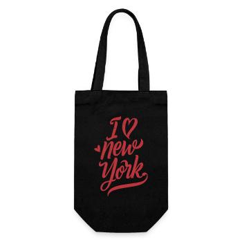 I Love New York City Big Apple USA America - Gift Bag for Bottles - black - Front