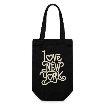 I Love New York City Big Apple USA America - Gift Bag for Bottles - black - Front