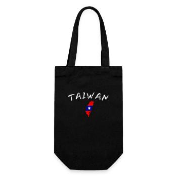 Taiwan Vintage Karte Taiwanische Flagge Taiwaner - Geschenkbeutel für Flaschen - Schwarz - Vorne