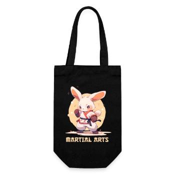 Funny Martial Arts Bunny MMA Kawaii Martial Arts - Gift Bag for Bottles - black - Front