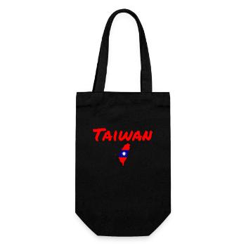 Taiwan Karte Taiwanische Flagge Taiwaner - Geschenkbeutel für Flaschen - Schwarz - Vorne