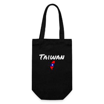 Taiwan Vintage Karte Taiwanische Flagge Taiwaner - Geschenkbeutel für Flaschen - Schwarz - Vorne