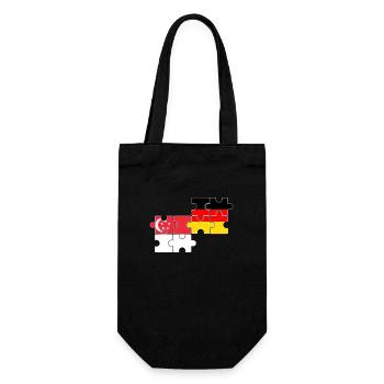 Singapur Deutschland Flagge Deutsch Singapurer - Geschenkbeutel für Flaschen - Schwarz - Vorne