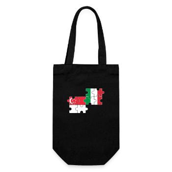 Singapur Italien Flagge Italiener Singapurer - Geschenkbeutel für Flaschen - Schwarz - Vorne