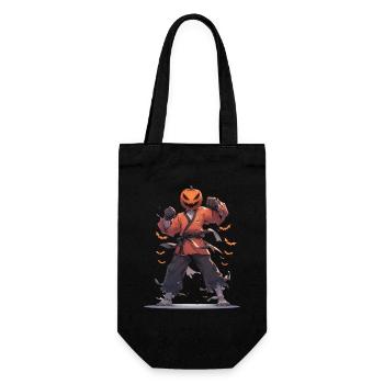 Halloween Pumpkin Fighter Martial Arts MMA Kawaii - Gift Bag for Bottles - black - Front