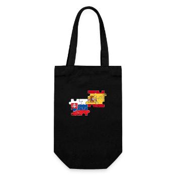 Slowakei Spanien Vintage Flagge Spanier Slowake - Geschenkbeutel für Flaschen - Schwarz - Vorne