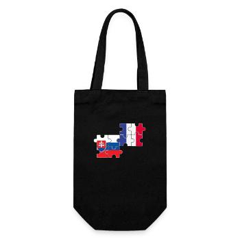 Slowakei Frankreich Flagge Franzose Slowake - Geschenkbeutel für Flaschen - Schwarz - Vorne