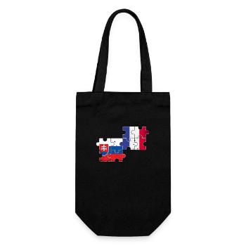Slowakei Frankreich Vintage Flagge Slowake - Geschenkbeutel für Flaschen - Schwarz - Vorne