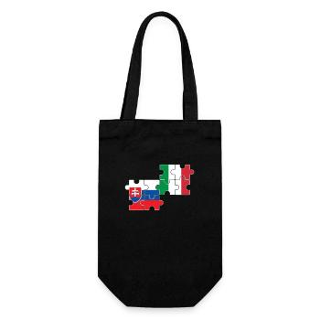 Slovakia, Italy, flag, Italian, Slovak - Gift Bag for Bottles - black - Front