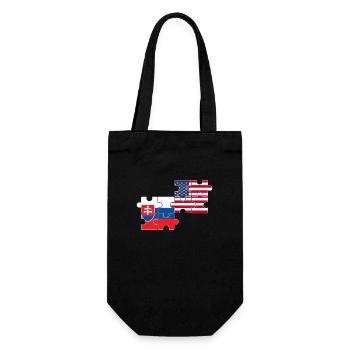 Slowakei USA Flagge Amerikanisch Slowakisch - Geschenkbeutel für Flaschen - Schwarz - Vorne