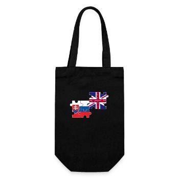 Slowakei UK Flagge Britisch Slowakisch - Geschenkbeutel für Flaschen - Schwarz - Vorne