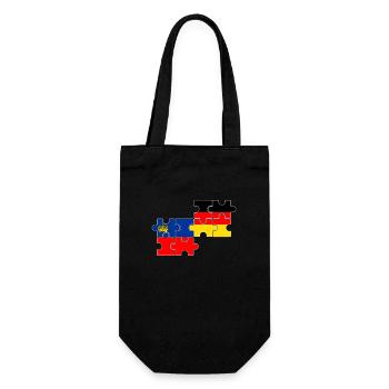 Liechtenstein Deutschland Flagge Liechtensteiner - Geschenkbeutel für Flaschen - Schwarz - Vorne