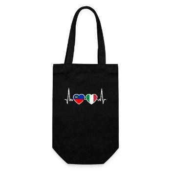 Liechtenstein Italy Vintage Heartbeat Flag - Gift Bag for Bottles - black - Front