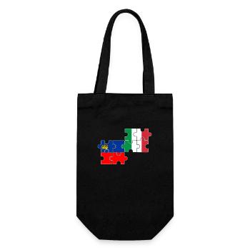 Liechtenstein Italien Flagge Liechtensteiner - Geschenkbeutel für Flaschen - Schwarz - Vorne