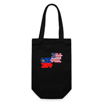 Liechtenstein USA Flagge Liechtensteiner - Geschenkbeutel für Flaschen - Schwarz - Vorne