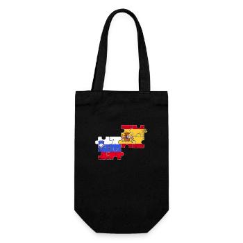 Slowenien Spanien Vintage Flagge Spanier Slowene - Geschenkbeutel für Flaschen - Schwarz - Vorne