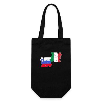 Slowenien Italien Flagge Italiener Slowene - Geschenkbeutel für Flaschen - Schwarz - Vorne