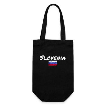 Slovenia Vintage Slowenien Slowenische Flagge - Geschenkbeutel für Flaschen - Schwarz - Vorne