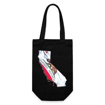 Californie (États-Unis) | Drapeau réel | Carte du drapeau - Sac à bouteille - noir - Devant