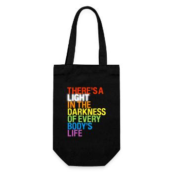 There's a light / Es gibt ein Licht in Dunkeln - Gift Bag for Bottles - black - Front