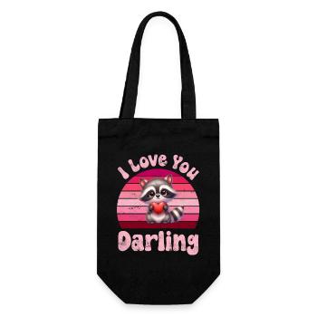 Raton laveur je t’aime pour les couples - Sac à bouteille - noir - Devant