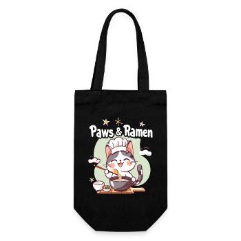Pattes et Ramen Chats Drôles Dictons D’animaux - Sac à bouteille - noir - Devant