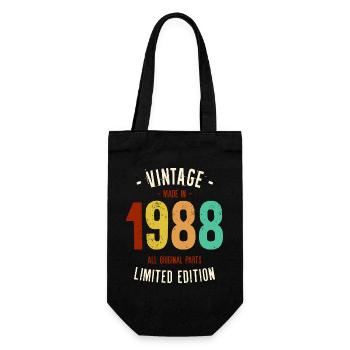 Jahrgang 1988 Limitierte Auflage - Geschenkbeutel für Flaschen - Schwarz - Vorne
