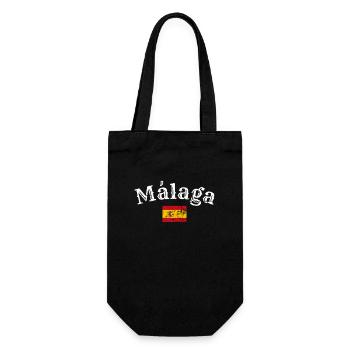 Malaga Vintage Spanien Spanische Flagge Spanier - Geschenkbeutel für Flaschen - Schwarz - Vorne