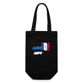 Estland Frankreich Vintage Flagge Französisch Este - Geschenkbeutel für Flaschen - Schwarz - Vorne