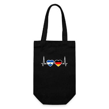 El Salvador Allemagne Vintage Heartbeat drapeau - Sac à bouteille - noir - Devant