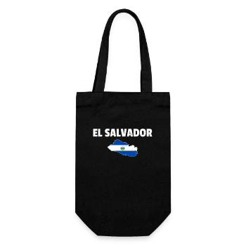 El Salvador Map Salvadoran Flag - Gift Bag for Bottles - black - Front