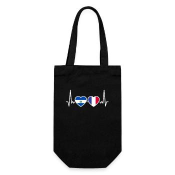El Salvador France Heartbeat Flag - Gift Bag for Bottles - black - Front