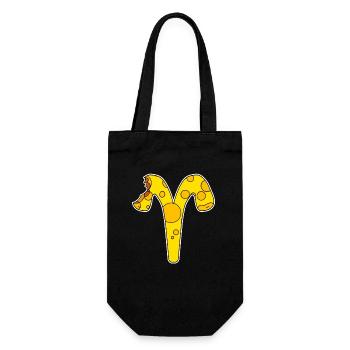 Sternzeichen Widder Symbol - Geschenkbeutel für Flaschen - Schwarz - Vorne