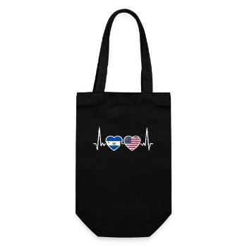 El Salvador USA Vintage Heartbeat Flag - Gift Bag for Bottles - black - Front