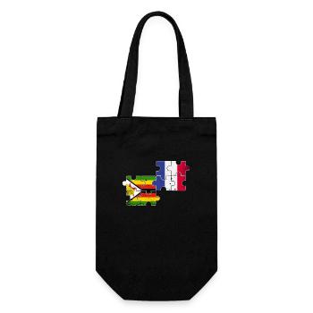Zimbabwe France Vintage drapeau zimbabwéen - Sac à bouteille - noir - Devant